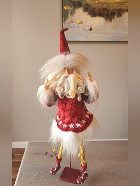 RARE Dept 56 Patience Brewster/MacKenzie Childs “Krinkles” Santa 21" tall Stand